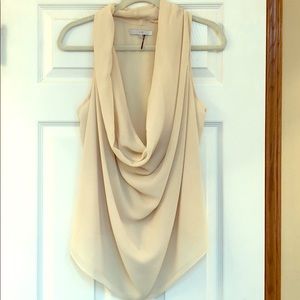 Sleeveless, cream, blouse